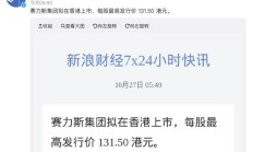 赛力斯集团拟在香港上市,每股最高131.50港元